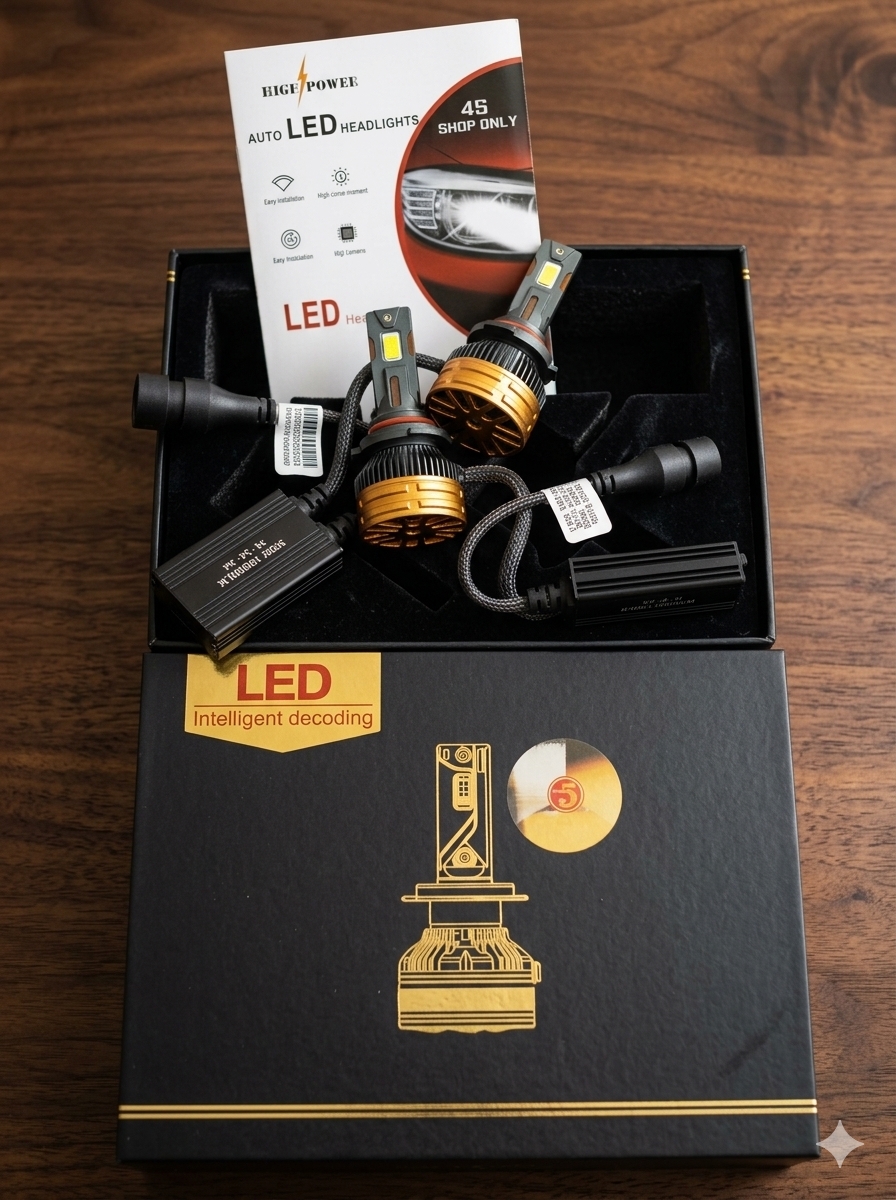 high-power automotive LED headlight conversion kit featuring intelligent decoding