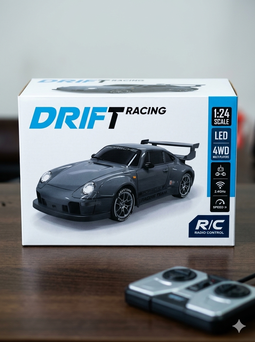 1:24 scale Porsche 993 RWB 4WD RC Drift Racing Car